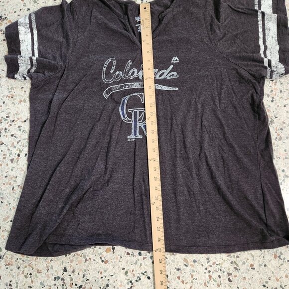 Colorado Rockies Jersey Womens 4X Black Genuine Merchandise Majestic - Picture 8 of 8